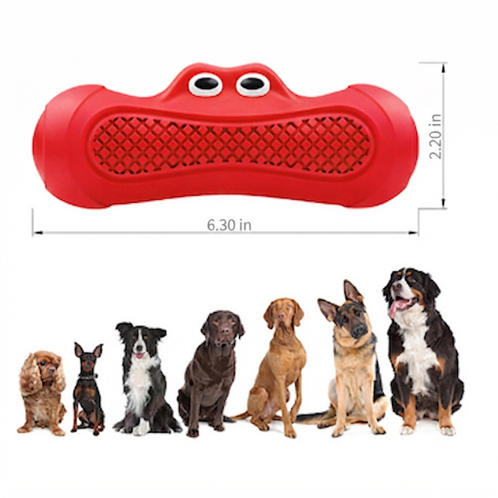 Pet Natural Rubber Rugby Chew Toy Teething Resistant